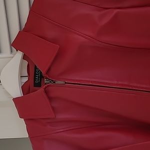 Red leather washable jacket